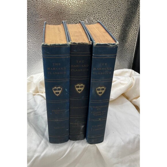 Lot Of 3 Harvard Classics Hardback Books - Promessi Sposi/Autobiography/Essays - Picture 1 of 5